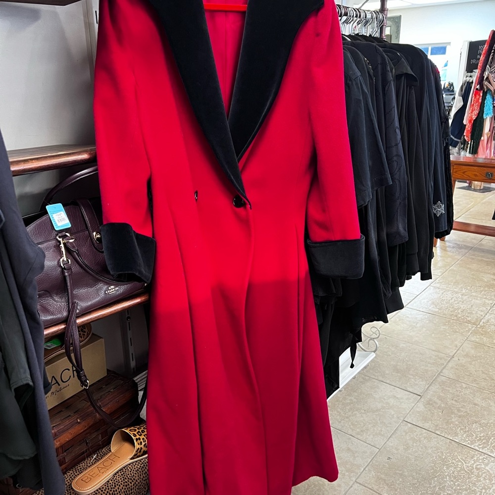 Vintage Christian Dior Coat with Black velvet